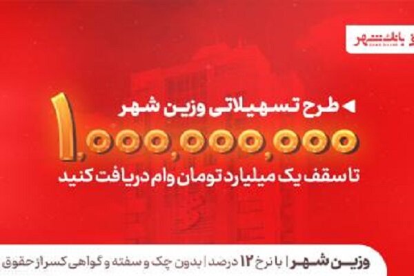 بانک شهر سقف تسهیلات «وزین شهر» را افزایش داد