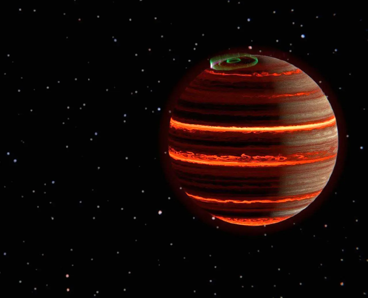 نمایش نورهای قطبی در سیاره‌ای سرگردان؛ کشف تازه تلسکوپ جیمز وب