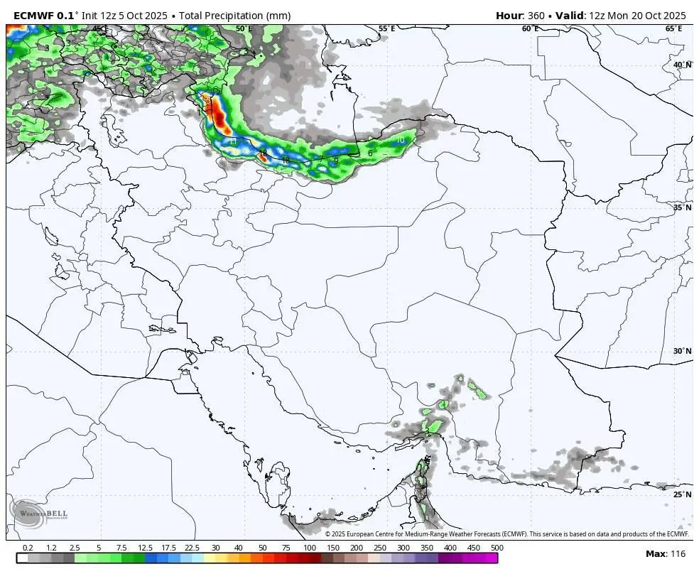 تداوم بارش‌های ضعیف در شمال کشور