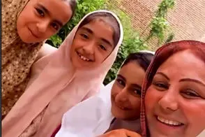 بهنوش بختیاری در پشت صحنه «بامداد خمار» با بچه‌هایش حرف زد/ویدیو