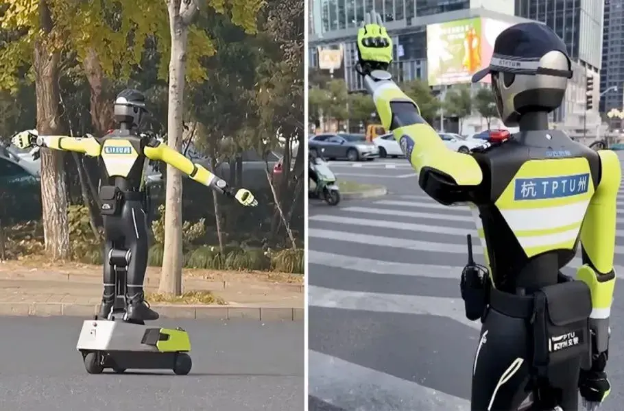 نوآوری چینی؛ ربات‌های انسان‌نما پشت چراغ قرمز + فیلم