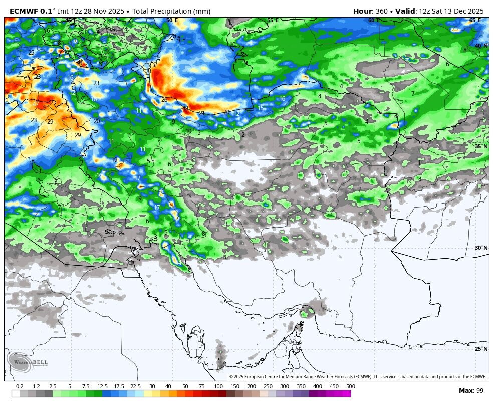 ورود سامانه بارشی ‌جدید به کشور از روز شنبه؛ آغاز بارش‌ها در ۱۶ استان