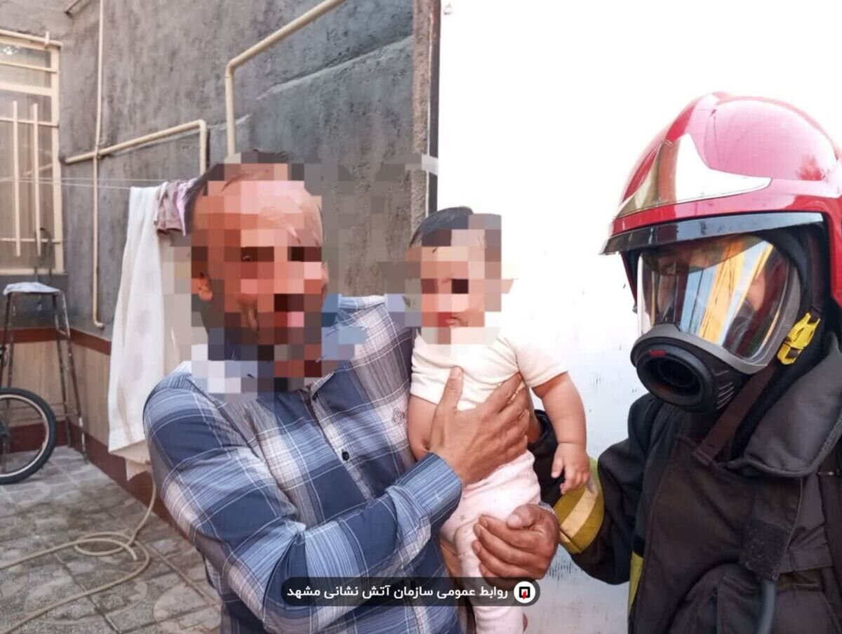 حریق منزل مسکونی در مشهد/ جات نوزاد ۶ ماهه